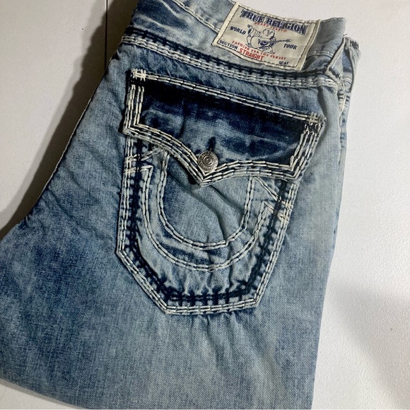 Rare! Straight w/Flp SuperQT in “BZSL BUZZARD” wash True ReligionSize 34x34 - Picture 1 of 10